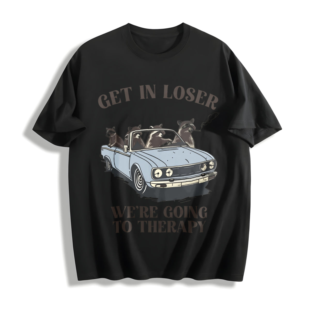 We're Going to Therapy Cotton T-Shirt in Black