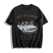 We're Going to Therapy Cotton T-Shirt in Black