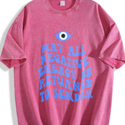 Y2K Evil Eye Energy Shield Send Back The Bad Vibes vintage washed oversized T-shirt in Red