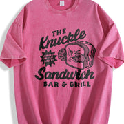 The Knuckle Sandwich Bar and Grill Vintage Washed T-Shirt in Red