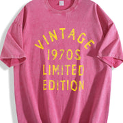 1970s 1970 Theme Classic for Guys Classic Novelty for Guys Vintage Washed T-Shirt in Red