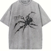 Stay Wild Spider Vintage Washed T-Shirt in Gray