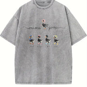 Mama Goose Family Vintage Washed T-Shirt in Gray