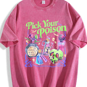 Pick Your Poison Princess Halloween Kuzco Poison Apple vintage washed oversized T-shirt in Red