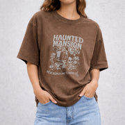 Haunted Mansion vintage washed oversized T-shirt in Brown
