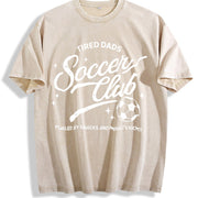 Tired Dads Soccer Club Vintage Washed T-Shirt in Beige