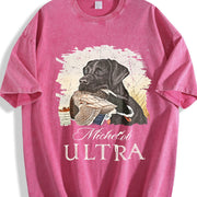 Michelob Ultra Black Lab Duck Hunting Vintage Washed T-Shirt in Red