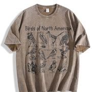 Birds of North America Vintage Washed T-Shirt in Brown