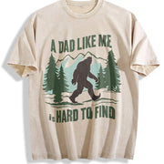 Retro Bigfoot Dad a Dad Like Me Is Hard to Find Vintage Washed T-Shirt in Beige