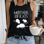 Mother of Rats Women's Color Cotton Tank Top in Black