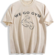 We Go Gym Vintage Washed T-Shirt in Beige