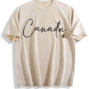 Letter Canada for Spring Vintage Washed T-Shirt in Beige