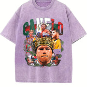 Alvarez Saul Mexico King Goat Boxing Style vintage washed oversized T-shirt in Purple