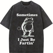 Sometimes I Just Be Fartin' Frog Vintage Washed T-Shirt in Black