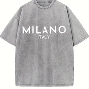 Milano Italia Vintage Washed T-Shirt in Gray