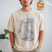Got Too Silly Retro Silly Goose Vintage Washed T-Shirt in Beige