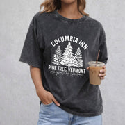 Columbia Inn Pine Tree Vermont vintage washed oversized T-shirt in Black