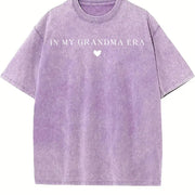 In My Grandma Era Nana Vintage Washed T-Shirt in Purple