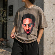 Kobe Bryant Portrait Vintage Washed T-Shirt in Brown