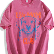 Dog Mom Club Vintage Washed T-Shirt in Red