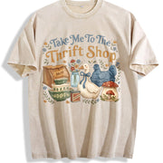 Take Me To The Thrift Shop Thrifting vintage washed oversized T-shirt in Beige