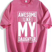 Awesome Like My Daughter Vintage Washed T-Shirt in Red