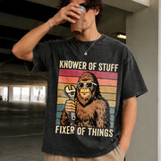 Fathers Day Bigfoot Vintage Washed T-Shirt in Black