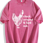 Stretch Chicken Vintage Washed T-Shirt in Red