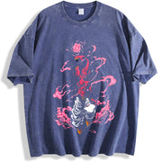 Retro Heavy Limited Majin Buu - Dragon Ball Anime Manga vintage washed oversized T-shirt in Blue