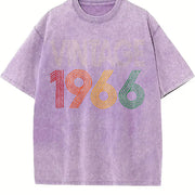 60th Birthday 1966 Vintage Washed T-Shirt in Purple