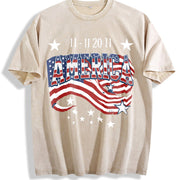 America Veterans Day Vintage Washed T-Shirt in Beige