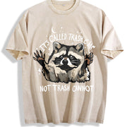 Give Me a Hug Vintage Washed T-Shirt in Beige
