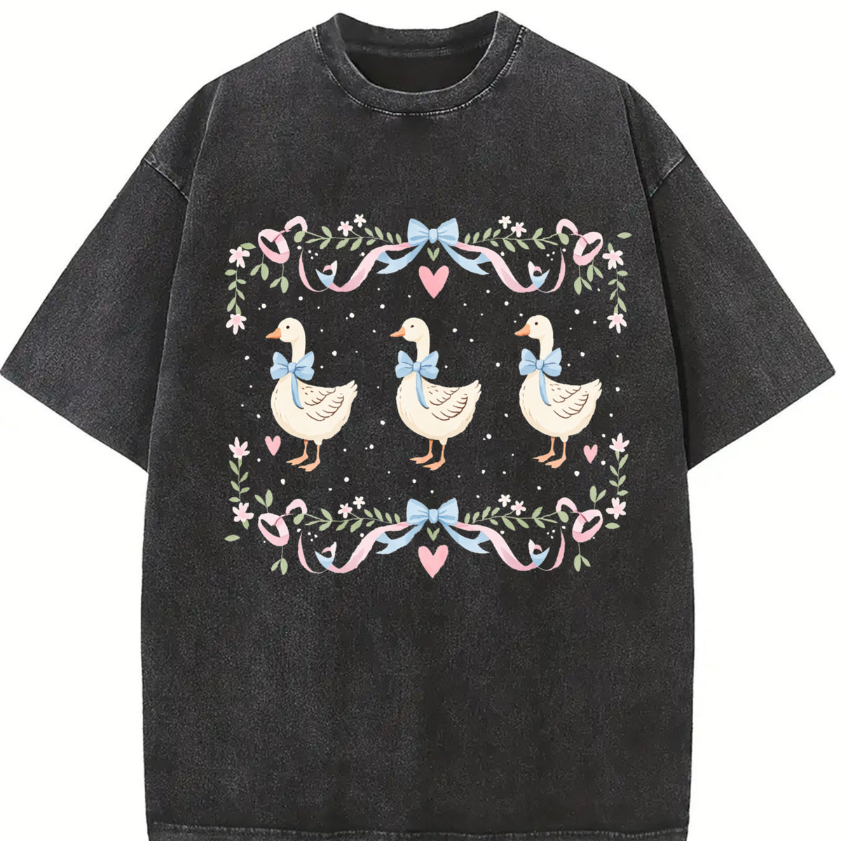 1980s Blue Ribbon Goose Vintage Washed T-Shirt in Black