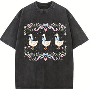 1980s Blue Ribbon Goose Vintage Washed T-Shirt in Black