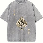 For Formal Urban Distressed Enthusiasts Vintage Washed T-Shirt in Gray