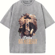 I'm Your Huckleberry Doc Holliday /Tombstone Western/ vintage washed oversized T-shirt in Gray