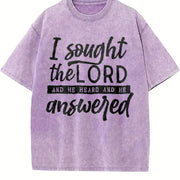 I Sought the Lord He Answered Vintage Washed T-Shirt in Purple