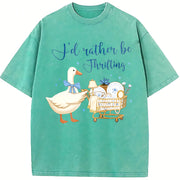 I'd Rather Be Thrifting Retro Cart vintage washed oversized T-shirt in Blue