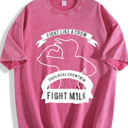 Fight Milk Stretch Vintage Washed T-Shirt in Red