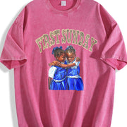 First Sunday Friendship Vintage Washed T-Shirt in Red