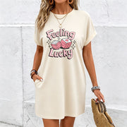 Dress for a Valentine's Day Cotton T-Shirt in White