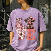 Leopard Love Vintage Washed T-Shirt in Purple