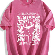 Letter Feminist Rights. for Spring Vintage Washed T-Shirt in Red