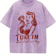 Cowboy Quote PNG Western Saying Clipart Vintage Washed T-Shirt in Purple