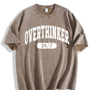 Overthinker Overthinking Vintage Washed T-Shirt in Brown