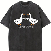 Goose Bumps Couple vintage washed oversized T-shirt in Black