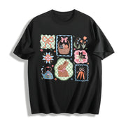 Coquette Bow Easter for Cute Bunnies Easter Cotton T-Shirt in Black