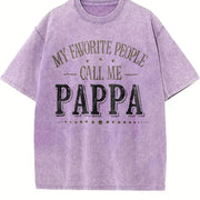 Custom My Favorite People Call Me Papa Vintage Washed T-Shirt in Purple
