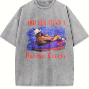 Country Music Hot Tropical & Americana Humor Vintage Washed T-Shirt in Gray