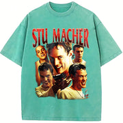 Stu Macher 90s Bootleg Classic Vintage Washed T-Shirt in Blue